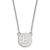 Rhodium Over Sterling Silver NHL LogoArt Boston Bruins Small Pendant Necklace