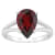 12x8mm Pear Shape Garnet Rhodium Over Sterling Silver Ring