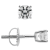 White Cubic Zirconia 14k White Gold Studs With Velvet Gift Box 0.50ctw