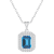 8x6mm Emerald Cut Swiss Blue Topaz And White Topaz Rhodium Over Sterling
Double Halo Pendant w/Chain
