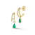Rachel Zoe Green Pear CZ Dangle Double Hoop Earrings in 14K Gold Over
Sterling Silver