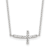 Rhodium Over Sterling Silver Cubic Zirconia Sideways Cross with 2-inch
Extension Necklace