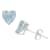 Heart Shape Aquamarine Simulant 10K White Gold Stud Earrings, 1.6ctw