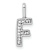 14K White Gold Diamond Letter F Initial Pendant