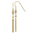14k Yellow Gold Diamond-Cut Bead and Chain Dangle Earrings