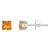4mm Princess Cut Citrine 14k White Gold Stud Earrings