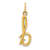 10K Yellow Gold Polished Letter b Initial Charm