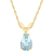 8x5mm Pear Shape Aquamarine 14k Yellow Gold Pendant With Chain