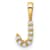 14K Yellow Gold Lab Grown Diamond Letter J Initial Pendant