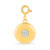 Round Diamond Simulant 18K Yellow Gold Over Sterling Silver Circle April
Birthstone Charm