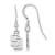 Rhodium Over Sterling Silver MLB LogoArt San Diego Padres Dangle Earrings