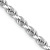 Rhodium Over 14k White Gold 4mm Solid Diamond-Cut Quadruple Rope 24 Inch Chain