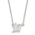Rhodium Over Sterling Silver MLB LogoArt Miami Marlins Small Pendant Necklace
