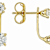 Moissanite Studs With Earring Jackets In 14K Gold