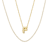 CZ Initial F Tennis Necklace And Pendant Set In 14K Gold Over Brass 4.05ctw