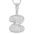 CZ Initial Z Bubble Letter Pendant Necklace In Sterling Silver 2.14ctw