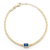 Sterling Statements 14K Yellow Gold Over Sterling Silver Blue CZ Curb
Chain Bracelet