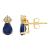 7x5mm Pear Shape Sapphire with Diamond Accents 14k Yellow Gold Stud Earrings
