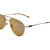 Gucci Gold Tone Aviator Frame / Brown Logo Mirrored Lenses Sunglasses