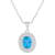 8x6mm Oval Swiss Blue Topaz And White Topaz Rhodium Over Sterling Silver
Double Halo Pendant w/Chain
