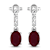 1.70ctw 14K White Gold Red Ruby and White Diamond Halo Earrings