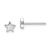 Rhodium Over 14k White Gold Polished Star Stud Earrings