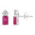 6x4mm Emerald Cut Ruby with Diamond Accents 14k White Gold Stud Earrings