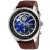 Seapro Men's Meridian World Timer GMT Blue Dial, Black Bezel, Brown
Leather Strap Watch