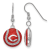 Rhodium Over Sterling Silver MLB LogoArt Cincinnati Reds Enamel Earrings
