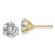 14K Yellow Gold 3ct. 7.5mm Round J-K Color Moissanite Earrings