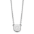 Rhodium Over Sterling Silver Tiny Circle Block Letter G Initial Necklace