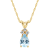 7x5mm Pear Shape Aquamarine with Diamond Accents 14k Yellow Gold Pendant
With Chain