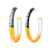 14K Yellow Gold Over Sterling Silver XL Oval Tie Dye Acrylic Hoop
Earrings in Amber and Black