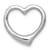 Rhodium Over 14k White Gold 3D Polished Heart Chain Slide Pendant