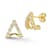 Rachel Zoe CZ Pave J-Hoop Stud Earrings in 14K Gold Over Sterling Silver