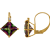 10K Yellow Gold Mystic Topaz and Diamond Princess Leverback Earrings 3.0ctw