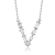 Initial V Mixed Cut CZ Pendant Necklace In Sterling Silver 18 Inch