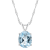 10x8mm Oval Sky Blue Topaz Rhodium Over Sterling Silver Pendant With Chain