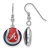 Rhodium Over Sterling Silver MLB LogoArt Atlanta Braves Enamel Earrings