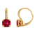 10K Yellow Gold Pink Topaz and Diamond Leverback Earrings 2.76ctw