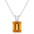 10x8mm Emerald Cut Citrine With Diamond Accents Rhodium Over Sterling
Silver Pendant with Chain