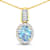1.40ctw 14K Yellow Gold Oval Aquamarine and White Diamond Pendant with
18 inch Cable Chain