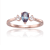 Blue Lab Created Alexandrite with White Sapphire Accents 14K Rose Gold
Over Sterling Silver Ring