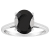 10x8mm Oval Black Onyx Rhodium Over Sterling Silver Ring