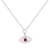 Ruby and Moissanite Rhodium Over Sterling Silver Evil Eye Necklace