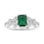 1.05ctw Emerald and Diamond Engagement Ring in 14k White Gold