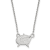 Rhodium Over Sterling Silver NHL LogoArt Columbus Blue Jackets Necklace