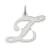 Rhodium Over Sterling Silver Fancy Script Letter Z Initial Charm