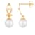 6-6.5mm Akoya Pearl and Diamond Accent 14K Yellow Gold Earrings, 0.08ctw