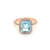 Rectangular Octagonal Sky Blue Topaz and Cubic Zirconia 14K Rose Gold
Over Sterling Silver Ring